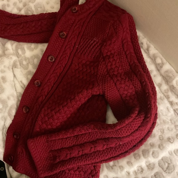 L.L. BEAN PXS burgundy sweater button up cardigan - Picture 3 of 12